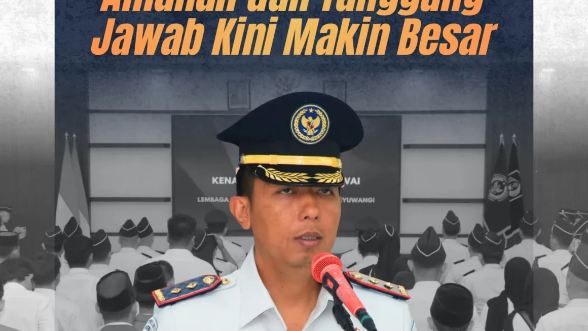 Penyematan Kenaikan Pangkat Tiga Pegawai Lapas Banyuwangi, Kalapas Solichin Tekankan Amanah dan Tanggung Jawab